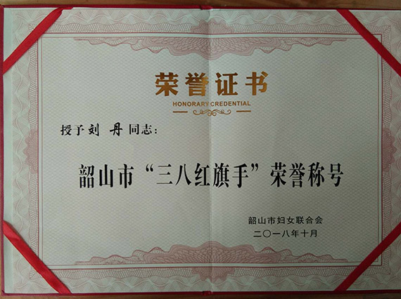 【湘潭市党代表刘丹】被评为韶山市“三八”红旗手