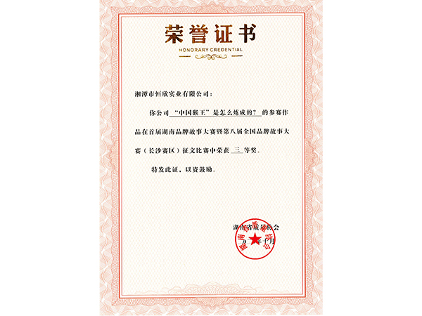 品牌故事大赛征文比赛三等奖