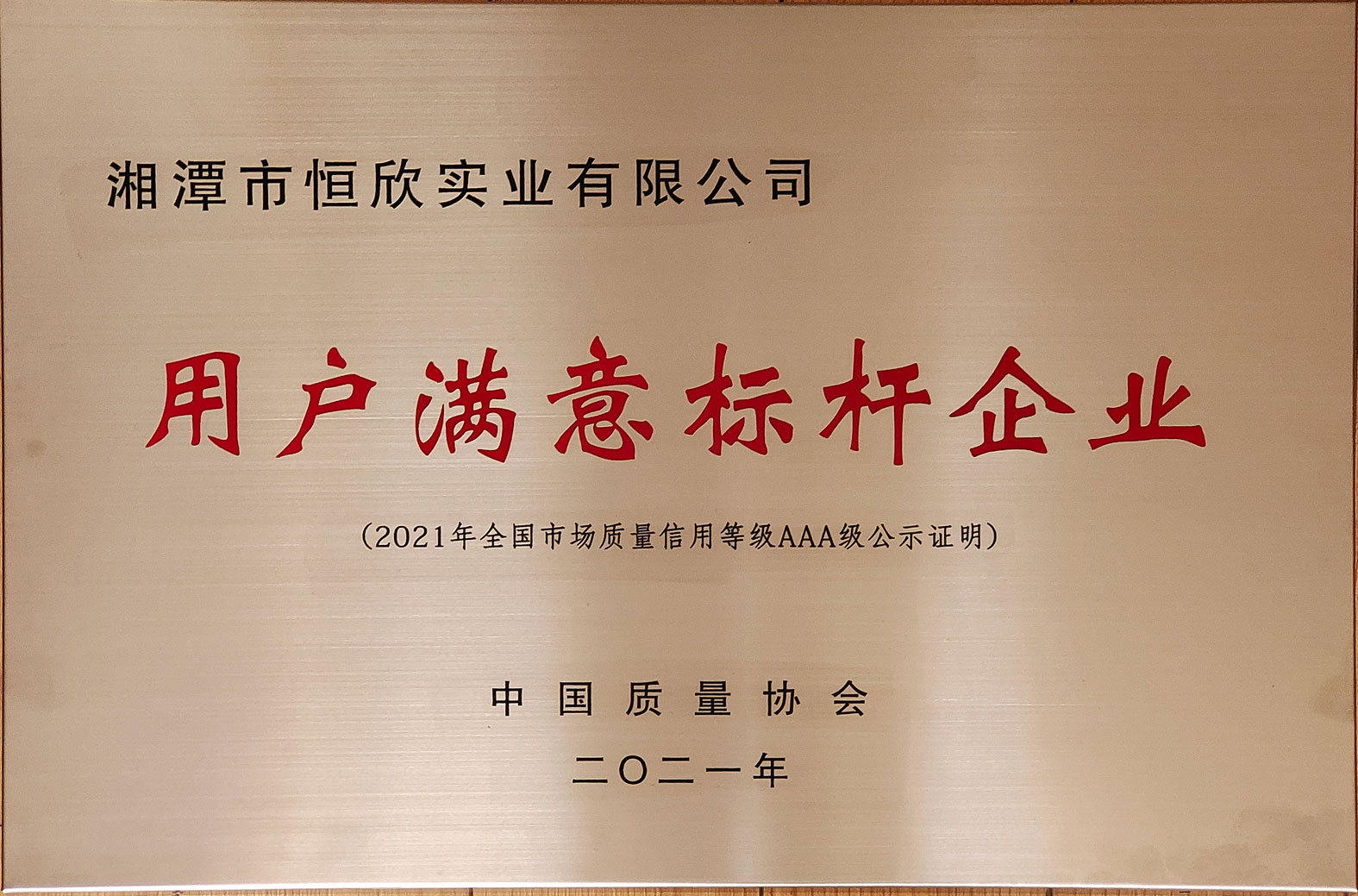 全国用户满意标杆企业